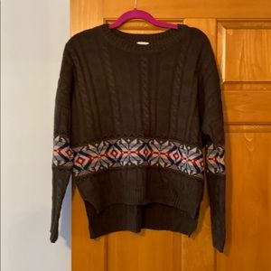 Green patterned sweater